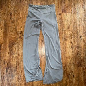 Athleta Barre Skinny Flare Pants Leggings Gray Size M Slits at Hems